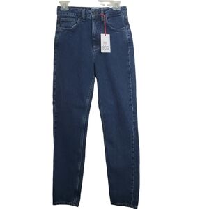 NWT BDG Urban Outfitters Mom Jeans High Waist Tapered Leg Dark Blue Size 26